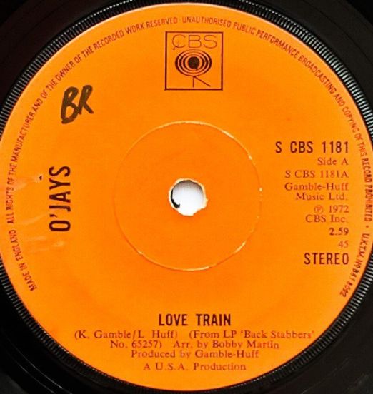 O' Jays - Love Train b/w Who Am I - CBS 7"