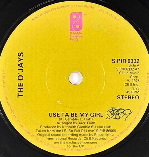 O' Jays - Use Ta Be My Girl b/w This Time Baby - Philadelphia International Records 7"