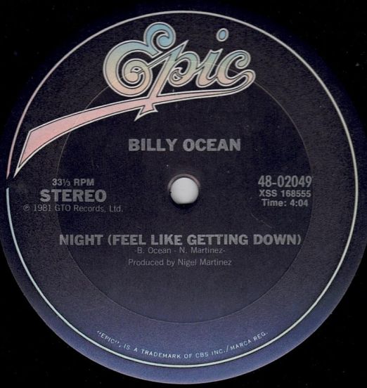 Billy Ocean - Stay The Night b/w Night (Feel Like Getting Down) - Epic 12"