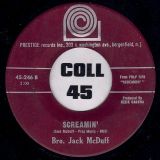 Bro. Jack McDuff – Somethin’ Slick b/w Screamin’ – Prestige 7″