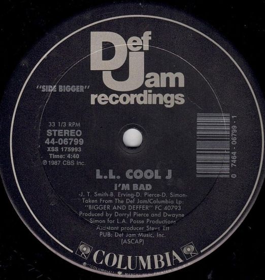 L.L. Cool J - I'm Bad b/w Get Down - Def Jam 12"