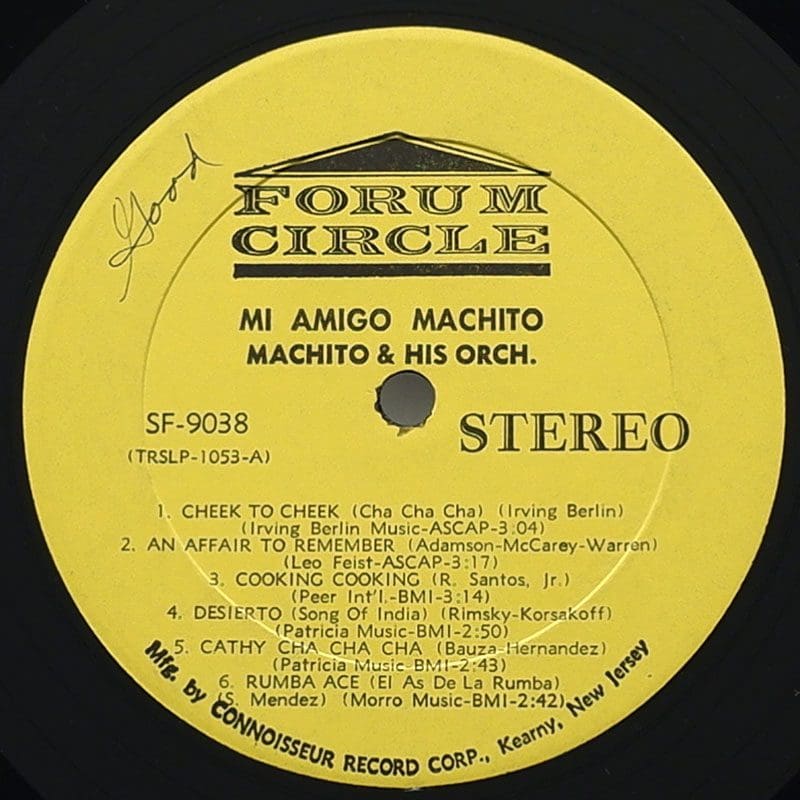 Mechoto Machito And His Orchestra - Mi Amigo, Machito- Forum Circle LP