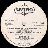 Sparque – Music Turns Me On b/w Night (Feel Like Getting Down) – West End DJ 12″