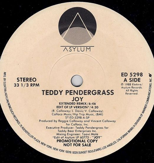 Teddy Pendergrass - Joy Mixes - Asylum 12"