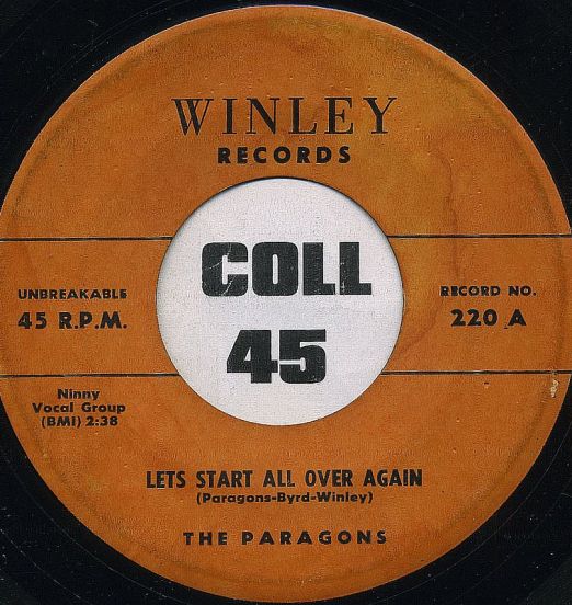 The Paragons - Let's Start All Over Again b/w Stick With Me Baby - Winley 7"