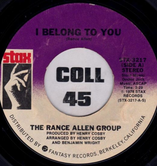 The Rance Allen Group - I Belong To You b/w The Wheel Of Life - Stax 7"