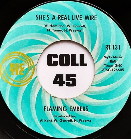 Flaming Embers - Shes A Real Live Wire b/w Wingate's Love-In Strings: Lets Have A Love-In - Ric Tic 7"