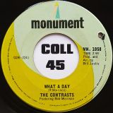 The Contrasts – What A Day b/w Lonely Child – Monument 7″
