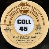 Johnnie Taylor – What About My Love b/w Reaganomics – Beverly Glen 7″