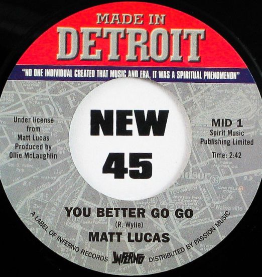 Matt Lucas - You Better Go Go - Inferno UK 7"