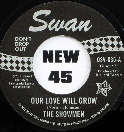The Showmen - Our Love Will Grow b/w Take It Baby - Outta Sight 7"
