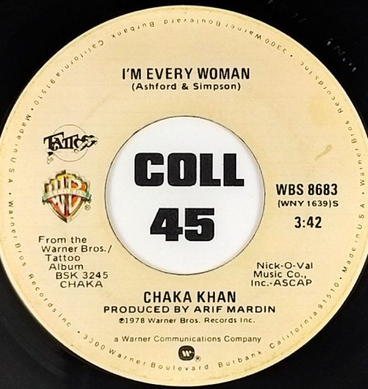 Chaka Khan - I'm Every Woman b/w A Woman In A Man's World - Warner Bros. 7"
