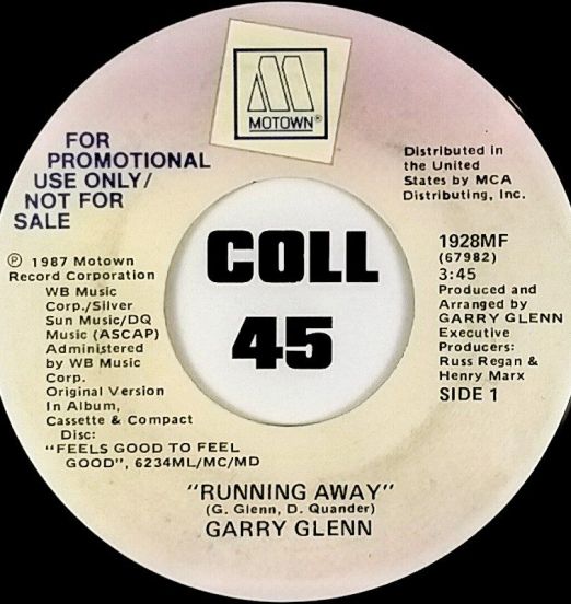 Garry Glenn  - Running Away b/w Same - Motown Promo 7"