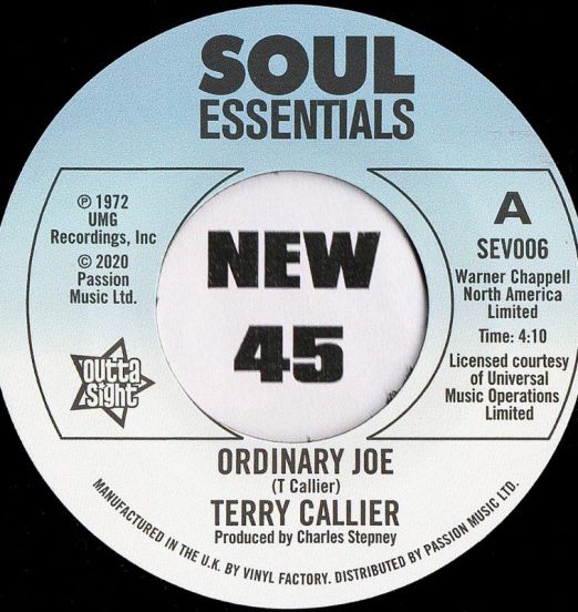 Terry Callier - Ordinary Joe b/w Jerry Butler - Ordinary Joe - Outta Sight 7"