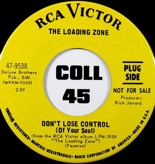 The Loading Zone - Don't Lose Control (Of Your Soul) b/w Danger Heartbreak Dead Ahead - RCA DJ 7"