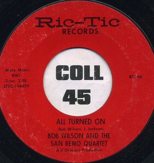 Bob Wilson And The San Remo Golden Strings - All Turned On b/w Hungry For Love - Ric Tic 7"