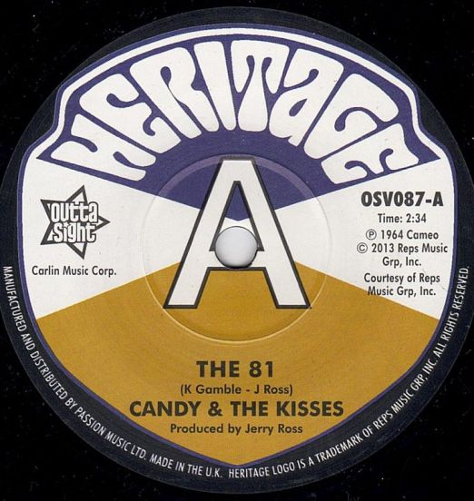 Candy & The Kisses - The 81 b/w Father's Angels - Bok To Bach - Outta Sight UK 7"