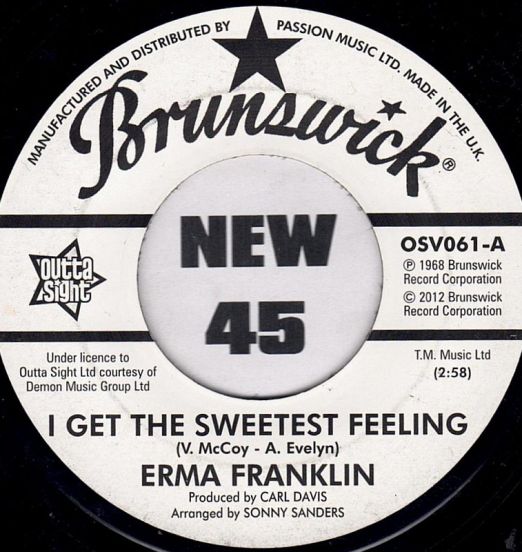 Erma Franklin / Laverne Baker - I Get The Sweetest Feeling b/w I'm The One To Do It - Outta Sight UK 7"