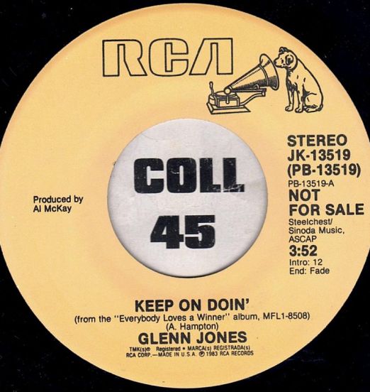 Glenn Jones - Keep On Doin' b/w Same - Rca DJ 7"