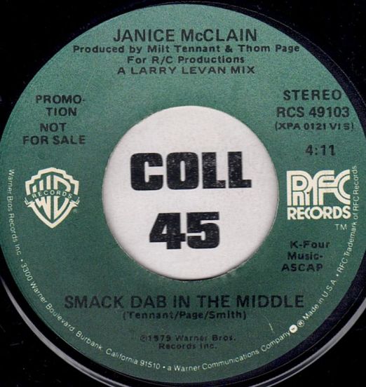 Janice McClain - Smack Dab In The Middle b/w Mono - RFC 7"