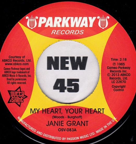 Janie Grant - My Heart, Your Heart b/w Evie Sand - Picture Me Gone - Outta Sight UK 7"