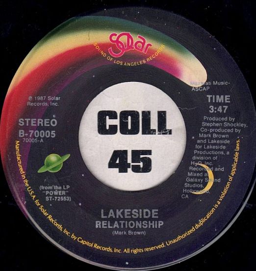 Lakeside - Relationship b/w Homewrecker - Solar 7"