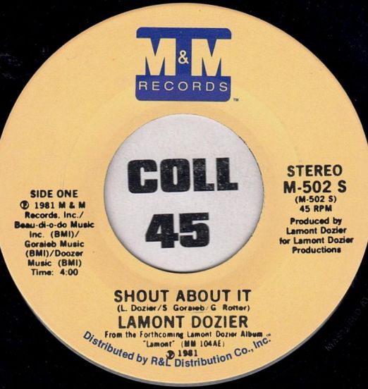 Lamont Dozier - Shout About It b/w Same - M&M 7"