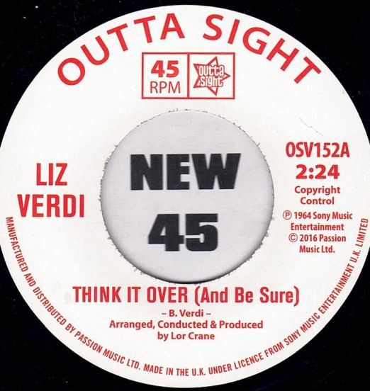 Liz Verdi / Linda Lloyd - Think It Over (And Be Sure) b/w Breakaway - Outta Sight UK 7"