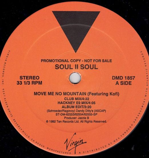 Soul II Soul - Move Me No Mountain b/w Move Me No Mountain - Virgin 12"