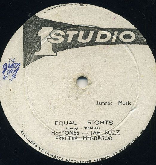 The Heptones, Jah Buzz & Freddie McGregor - Equal Rights b/w Rolando Alhanso & The Soul Vendors - Studio One JA 12"