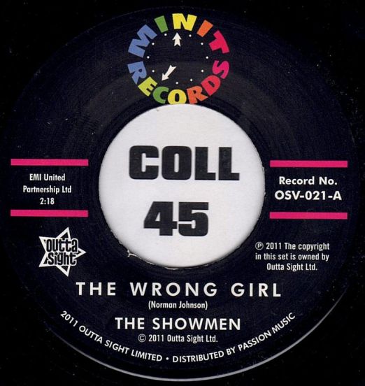 The Showmen – The Wrong Girl b/w Fate Planned It This Way - Outta Sight UK 7"