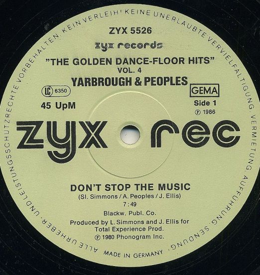 Yarbrough & Peoples / The Gap Band - The Golden Dance-Floor Hits Vol. 4 - ZYX GER 12"