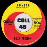 Billy Preston – In The Midnight Hour b/w Advice – Capitol 7″