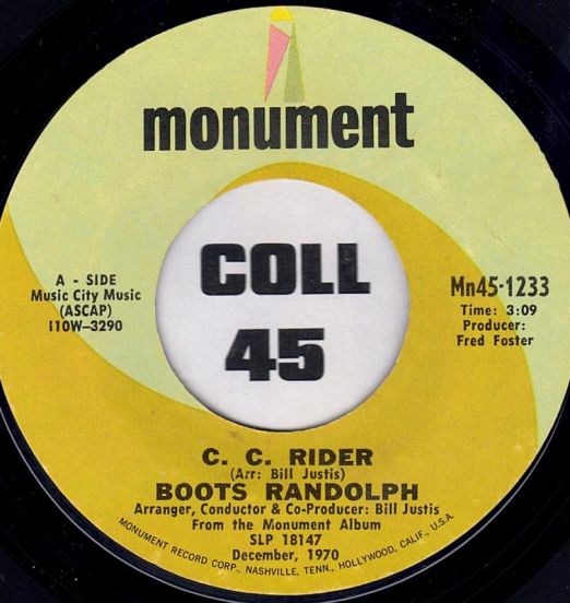 Boots Randolph - C. C. Rider b/w Take A Letter Maria - Monument 7"