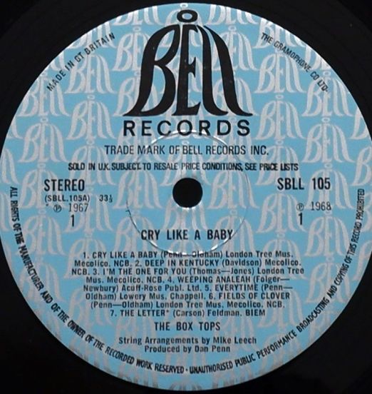 TheBoxTops-CryLikeABabyLABEL