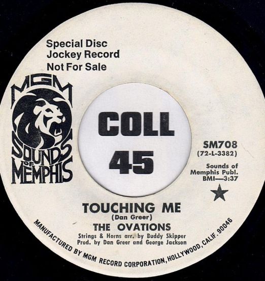 The Ovations -  Touching Me b/w Don't Break Your Promise - Sounds Of Memphis DJ 7"
