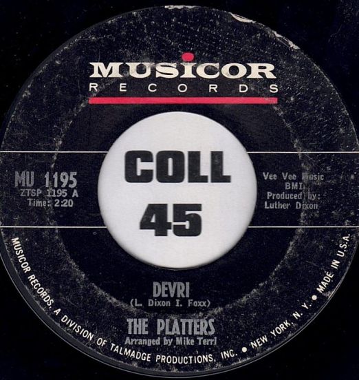The Platters - Devri b/w Alone In The Night (Without You) - Musicor 7"