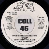 Curtis Mayfield & Linda Clifford – Love’s Sweet Sensation (With Rap) (Stereo) b/w Mono – RSO DJ 7″ + ORIGINAL PROMO LETTER
