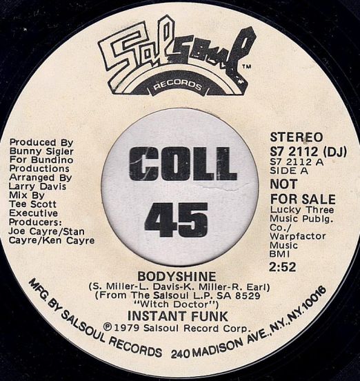 Instant Funk - Bodyshine STEREO b/w MONO Version - Salsoul DJ 7"