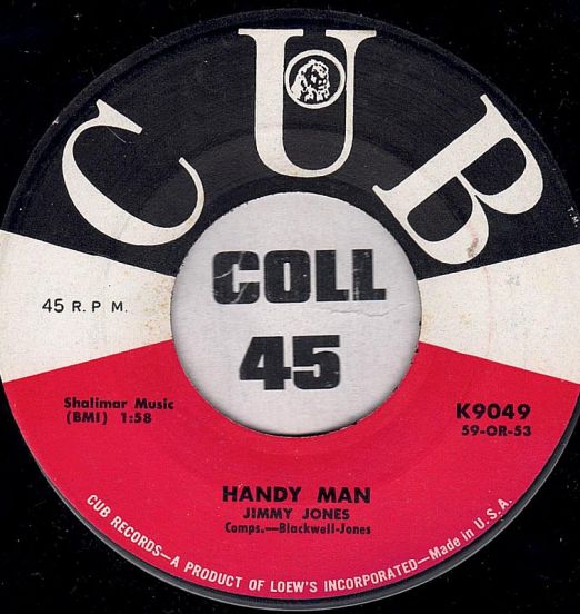 Jimmy Jones - Handy Man b/w The Search Is Over - Cub 7"