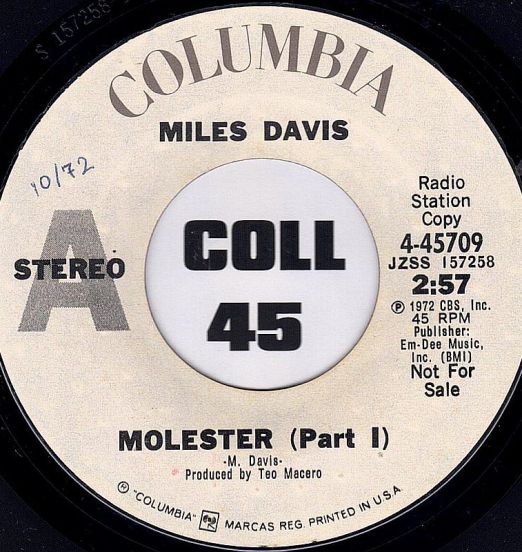 Miles Davis - Molester Pt.1 b/w Pt.2 - Columbia DJ 7"