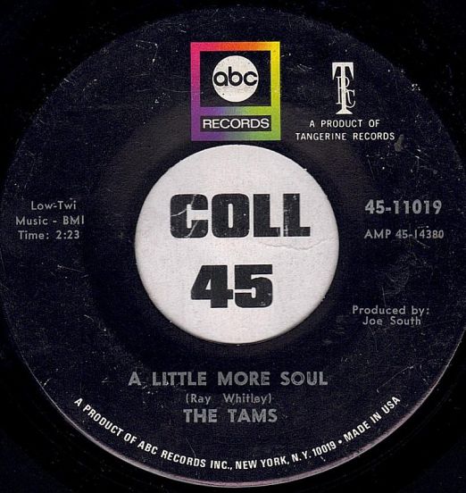 The Tams - A Little More Soul b/w All My Hard Times - ABC 7"