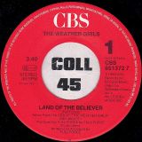 The Weather Girls – The Land Of The Believer b/w The Land Of … (F.F. Believe In Beats Mix) – CBS NL 7″