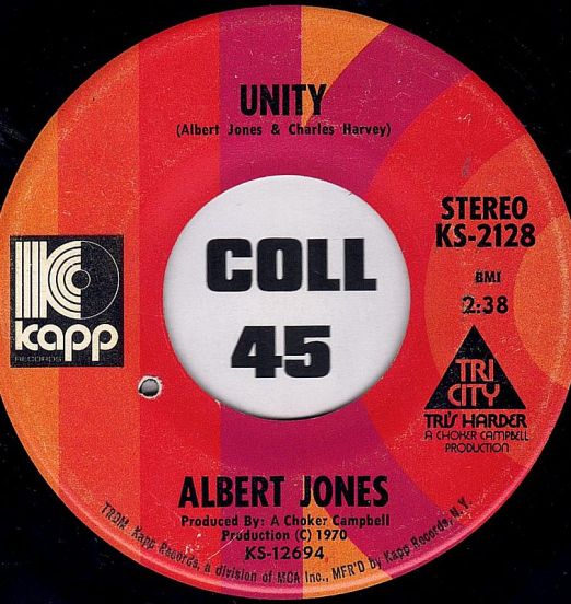 Albert Jones - Unity b/w Hello Darlin' - Kapp 7"