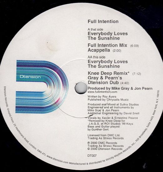 FullIntention-EverybodyLovesTheSunshine(2Mixes)12A