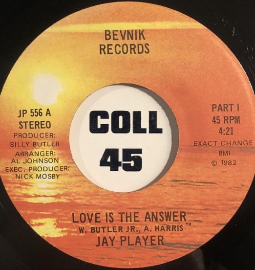Jay Player - Love Is the Answer Pt.I b/w Pt.II - Bevnik 7"
