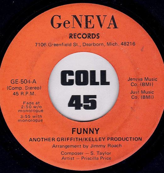 Priscilla Price - Funny b/w Only Yesterday - Geneva 7"