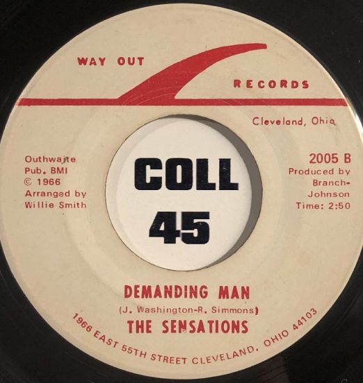 Sensations - Demanding Man b/w Gonna Step Aside - Way Out 7"