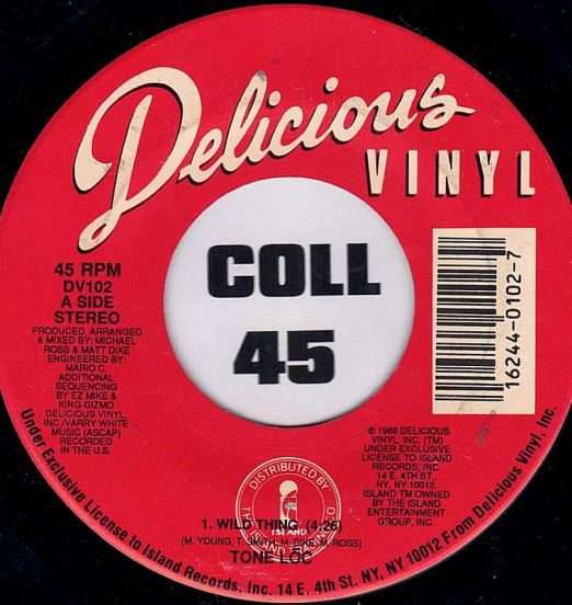 Tone Lōc - Wild Thing b/w Loc'ed After Dark (Radio Edit) - Delicious Vinyl 7"