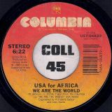 USA For Africa – We Are The World b/w Grace – Columbia 7″